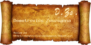 Demetrovics Zsuzsanna névjegykártya